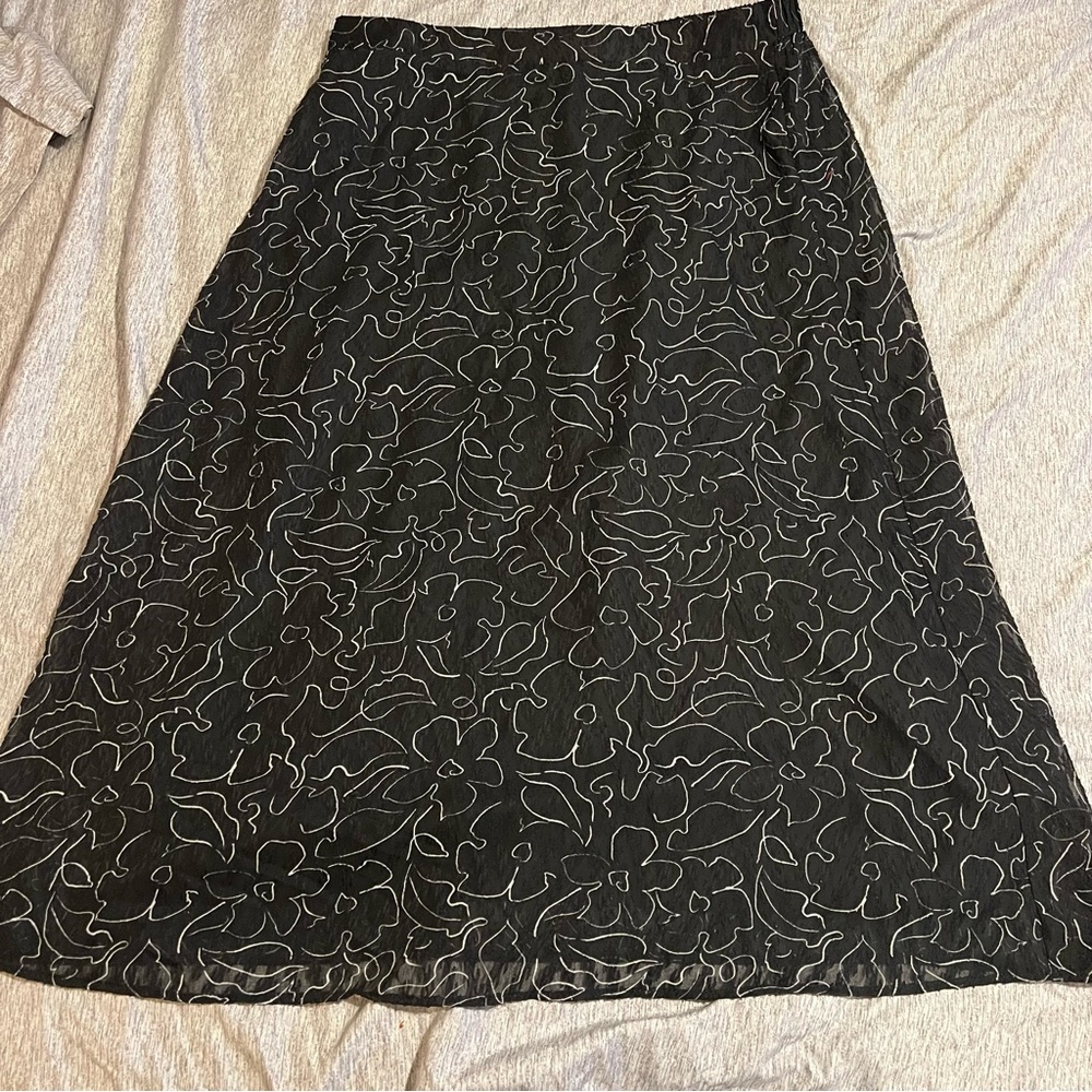 Bobeau Studio B Black A-Line Midi Skirt - Women’s Size XL